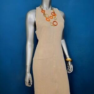 ASOS DESIGN Asymmetrical Halter Neck Drape Back Faux Suede Maxi Dress // (NWT)